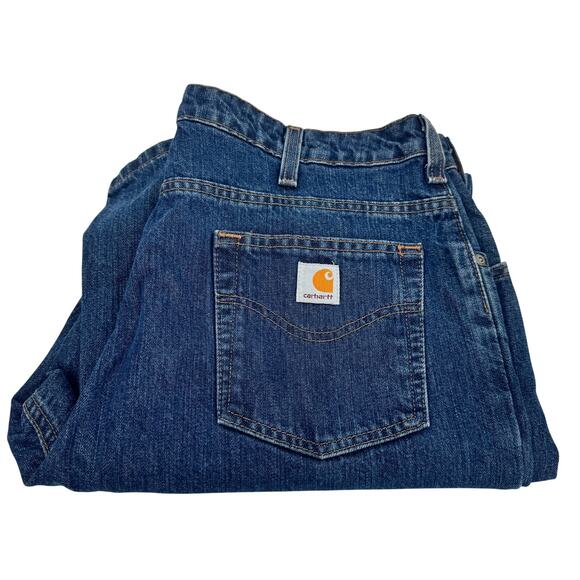 Carhartt Jeans Womens 16 (36x32 ACTUAL) Relaxed Fit Straight Leg Blue Denim - Picture 1 of 7